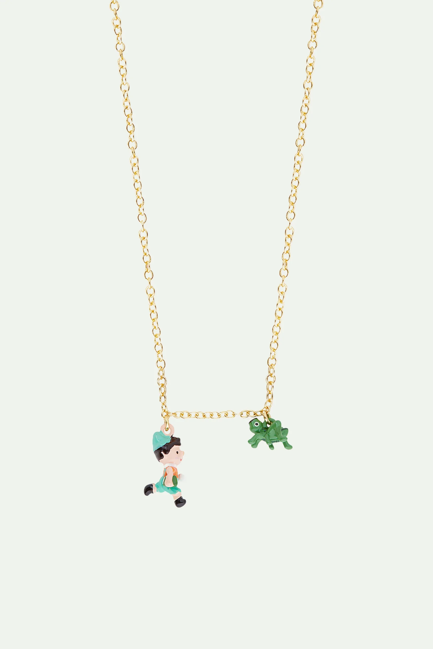 Collier charm's Pinocchio et cricket