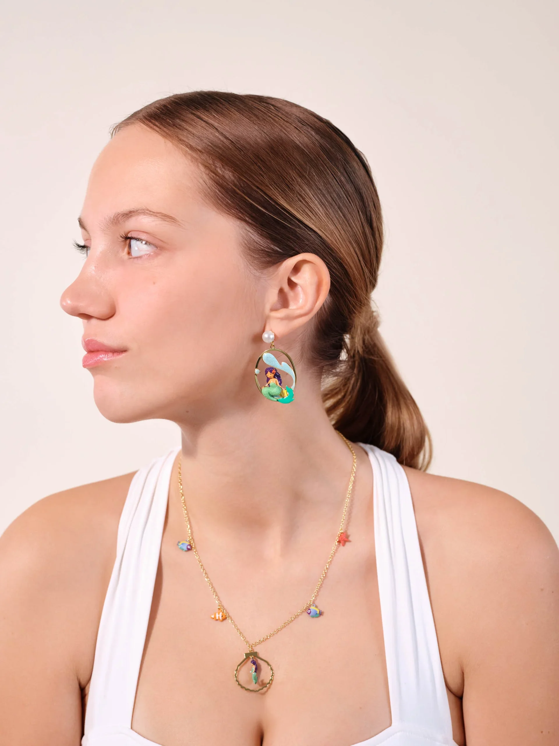 Boucles d'oreilles sirène et vague – Image 2