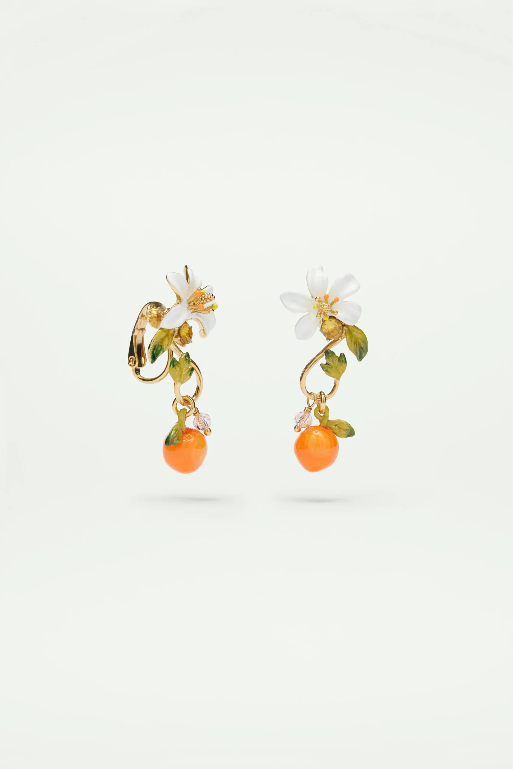 Boucles d'oreilles effet baroque orange et fleur d'orange – Image 4