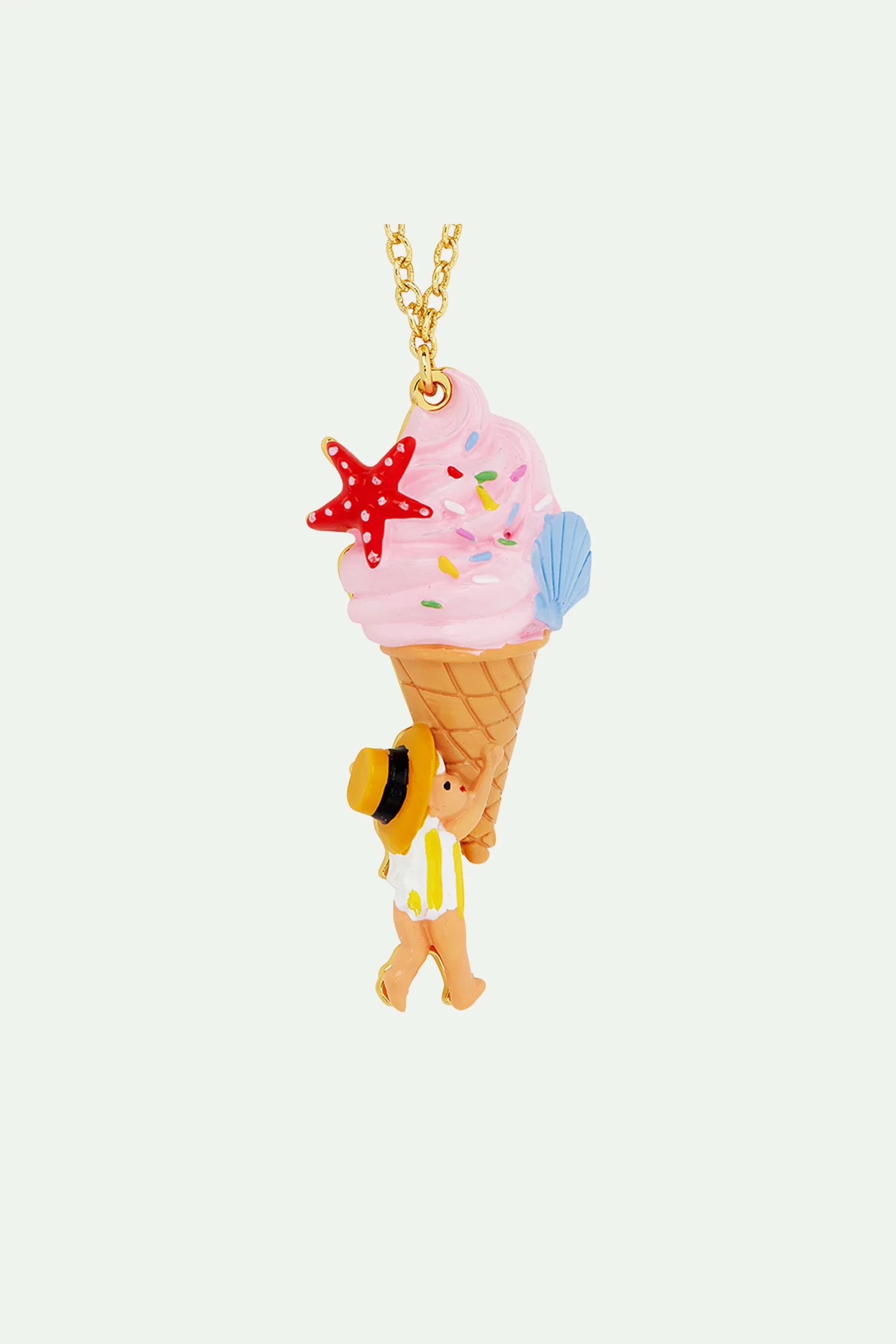 Collier pendentif glace à l'italienne, coquillage et nain de jardin – Image 4