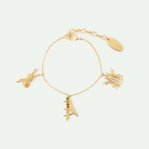 Bracelet charm's instruments de musique dorés