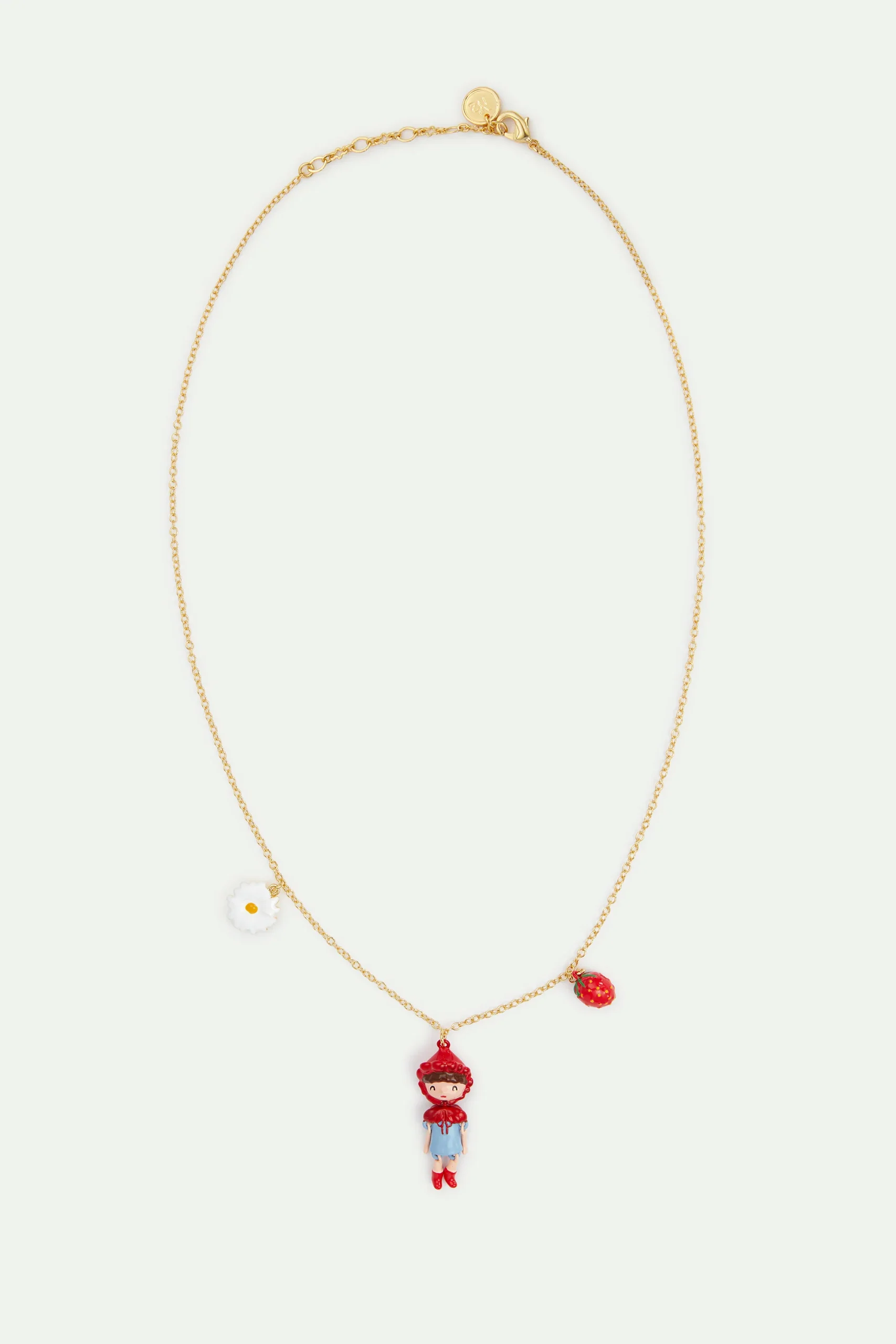 Collier pendentif Le Petit Chaperon rouge, fraise et marguerite – Image 3