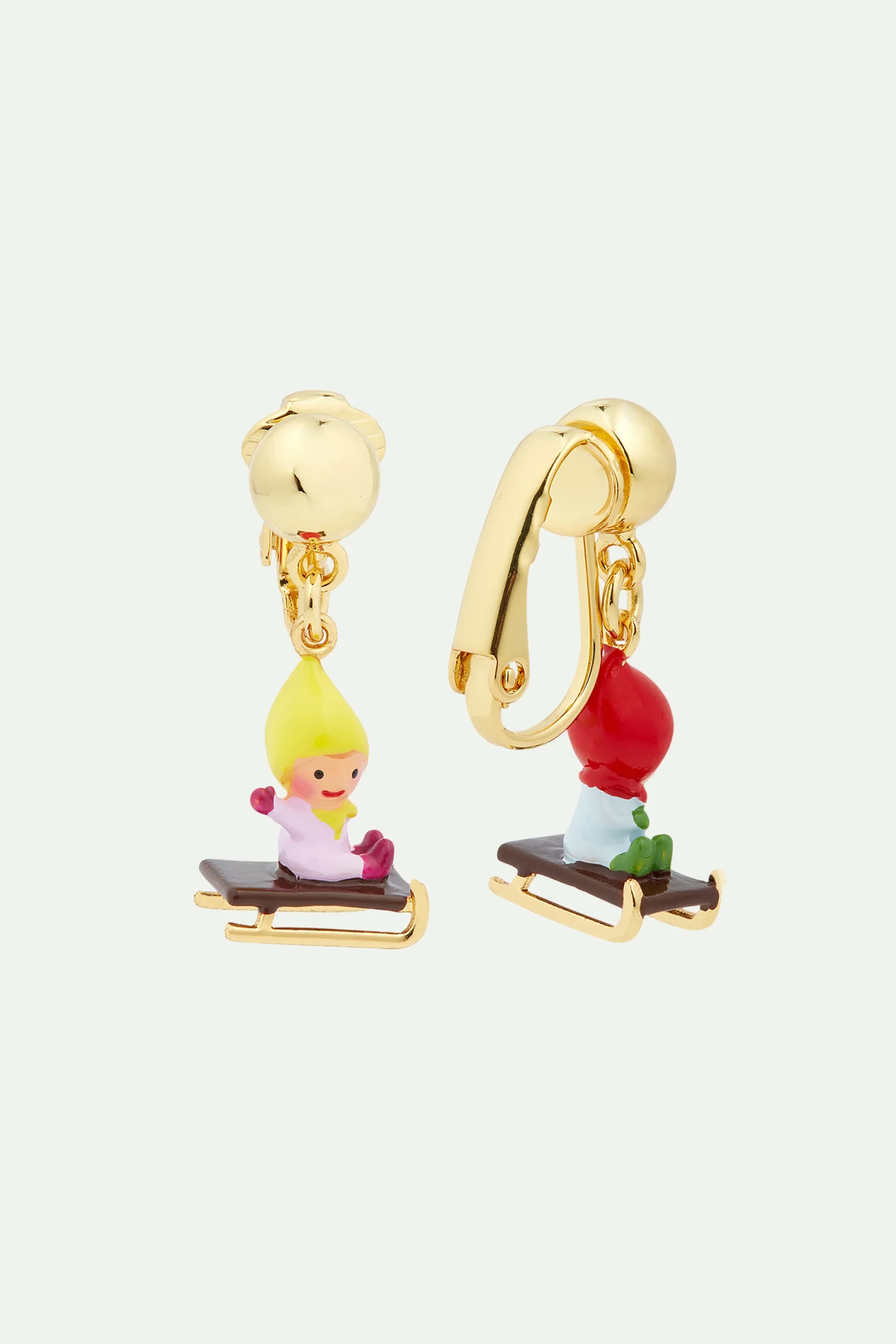 Boucles d'oreilles enfant nains en luge – Image 5