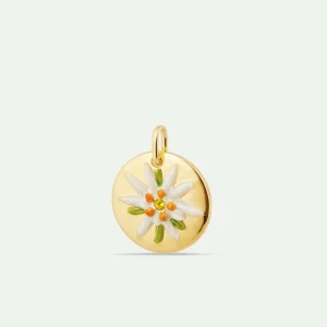 Pendentif Médaillon fleur d'Edelweiss, Pureté et Préciosité