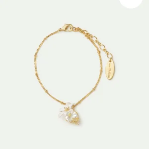 Bracelet fin Fleur de Lys et pierre facettée