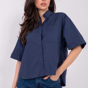 Chemise manche courte bleu marine