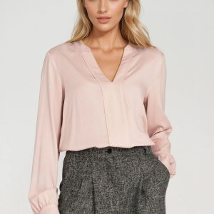 Chemise manche longue beige