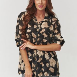 Chemise manche longue beige