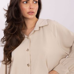 Chemise manche longue beige