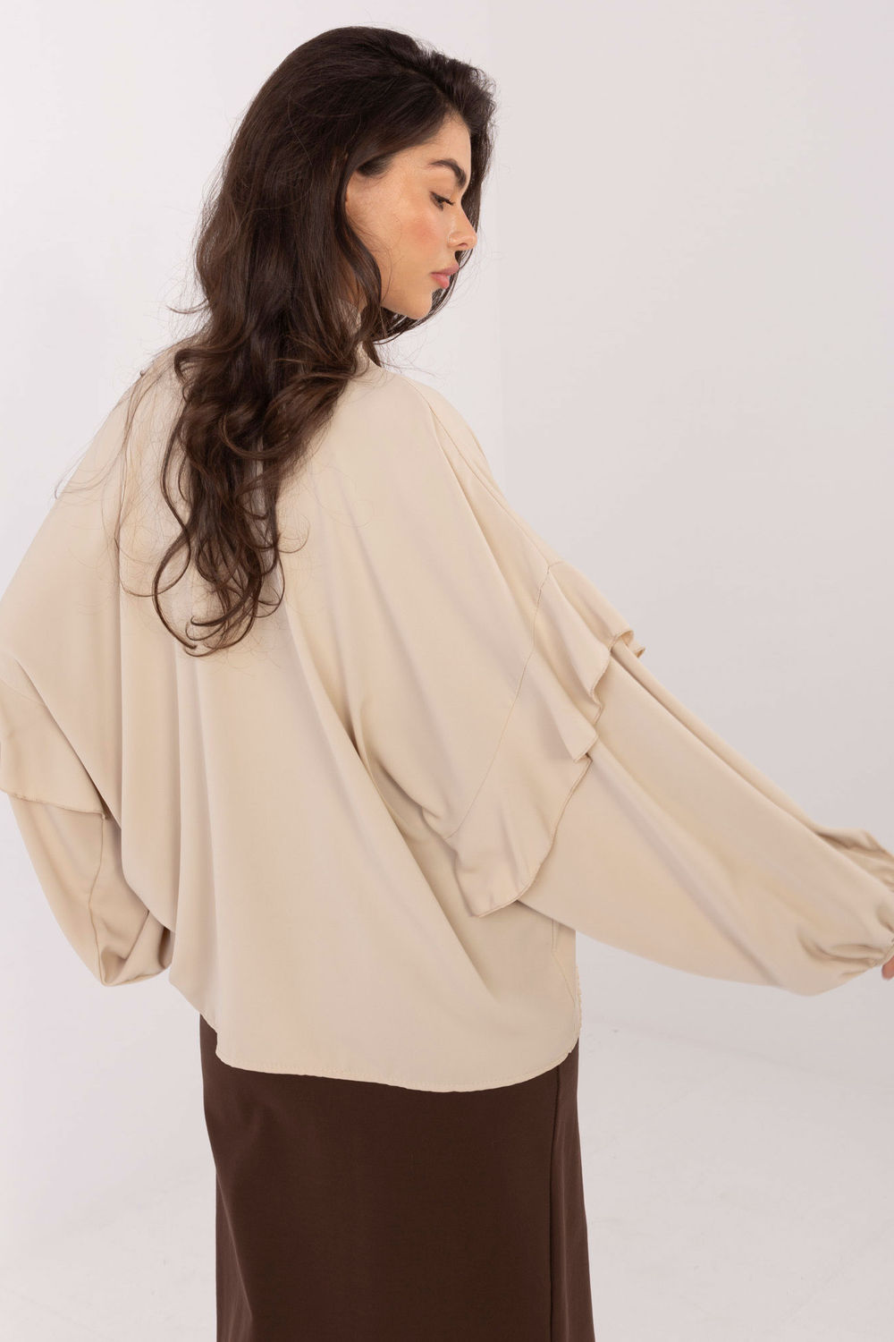 Chemise manche longue beige – Image 3
