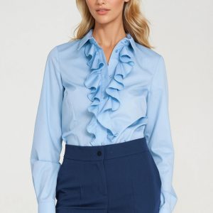 Chemise manche longue bleue