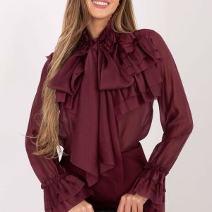 Chemise manche longue rouge