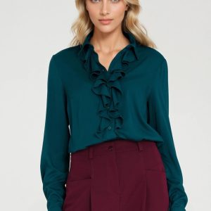 Chemise manche longue verte