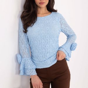 Blouse en dentelle bleu