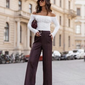 Pantalon femme brun