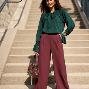 Pantalon femme rouge