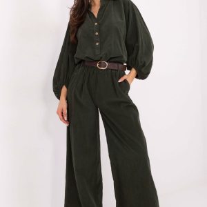 Pantalon femme vert