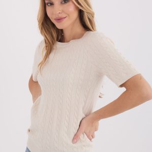 Pull à manches courtes beige