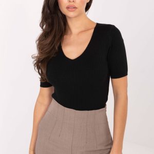 Pull à manches courtes noir