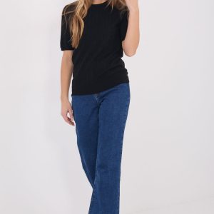 Pull à manches courtes noir