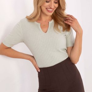 Pull à manches courtes vert