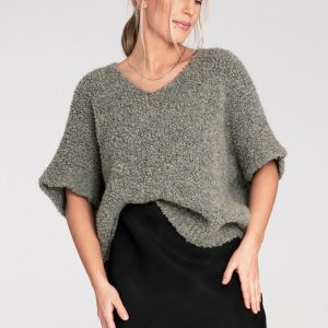 Pull à manches courtes vert