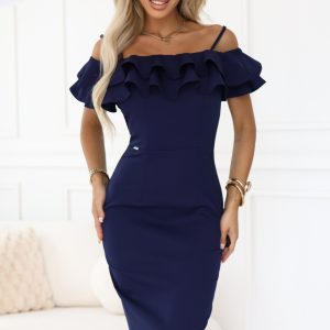 Robe de jour bleue marine