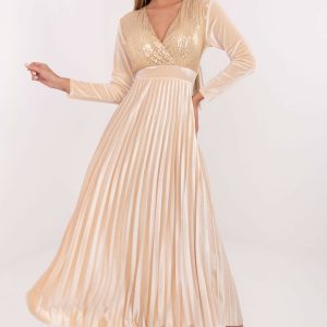 Robe longue beige