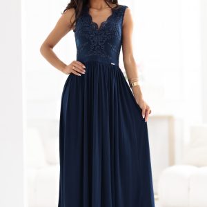 Robe longue bleue marine