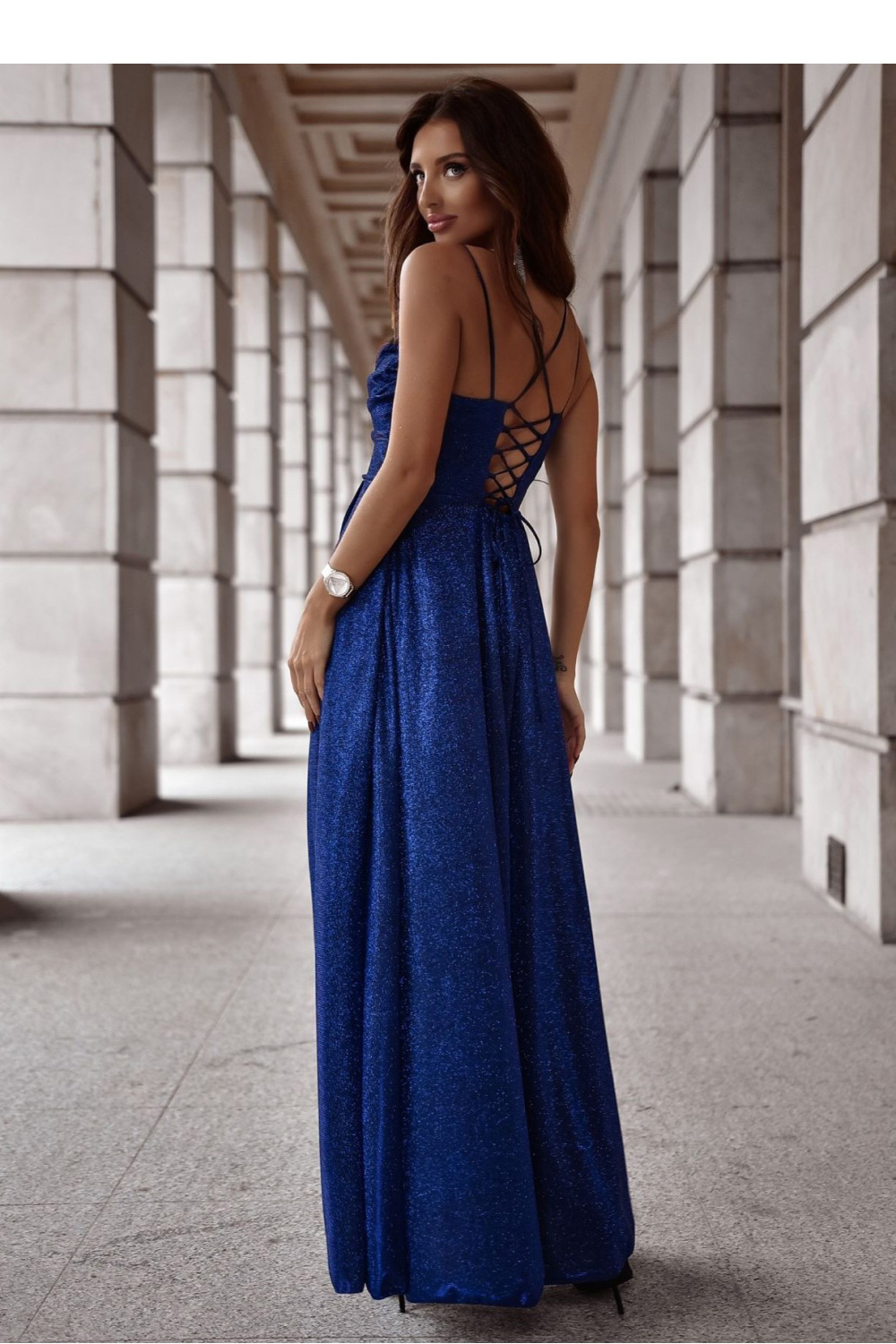 Robe longue bleue marine – Image 2