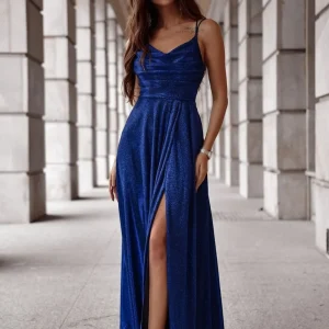 Robe longue bleue marine