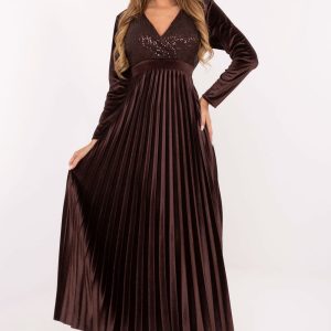 Robe longue brune