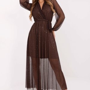 Robe longue brune