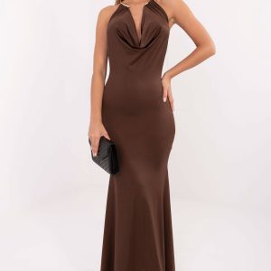 Robe longue brune