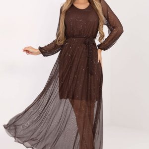 Robe longue brune