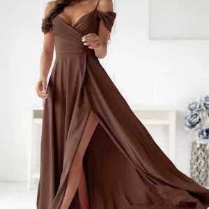 Robe longue brune