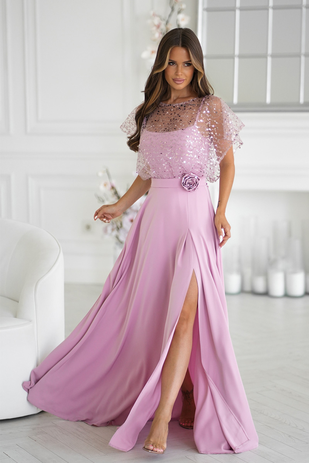 Robe longue rosé – Image 2