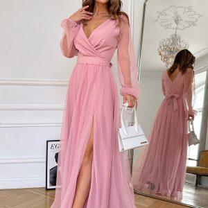 Robe longue rosé
