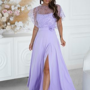 Robe longue violette