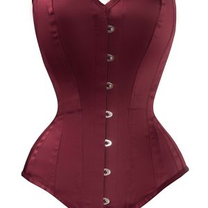 Overbust Waist Taming bustier satin mat Bordeaux